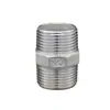 Aço inoxidável 304 conector externo de fio hexagonal de dupla cabeça fio a fio conexão direta direta tubo de água curto interno 4 pontos 6 pontos 1 polegada