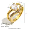 Moda Europea y Americana Elegante Nicho Estiloso Creativo Joyería de Mano Acero Inoxidable Chapado en Oro de 18 Quilates Anillo Doble Corona Lujo Accesible para Mujer