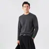 En stock, entrega rápida: Camisa base de acetato, lana y seda para hombre 10A antibacteriana y antiestática, top de punto de manga larga para otoño e invierno