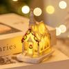 Decoraciones Navideñas Dibujo Animado Resina Casa Pequeña Casa Iluminada con LED Adornos de Micropaisaje Navideño Regalos de Navidad