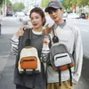 Mochila de Bloques de Color de Moda Marca de Tendencia Bolso Escolar para Estudiante Universitario Mochila Casual Simple Versátil Bolsa de Viaje de Gran Capacidad