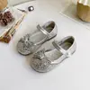 Zapatos de Princesa de Cuero para Niñas 2026 Nuevos Zapatos de Una Sola Correa Corte Bajo Zapatos de Cristal para Niñas Flor de Boda Vestido Formal Performance