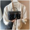 Bolso de Mano Pequeño Texturizado de Moda para Mujer 2025 Nueva Moda Acolchado Bandolera Tipo Caja con Cadena Versátil