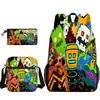 Mochila Escolar Geometría Geométrica Sprint Geometry Dash Nueva 3D Bolsa para Lápices Bandolera Set Impreso de Tres Piezas