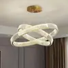 Lustre de sala de estar para villa nova de 6 peças, luminária simples e de alta qualidade para sala de jantar, luz principal de bar de hotel com design, estilo vintage creme