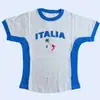 Nuevo Top Azul de Verano/Primavera Europeo y Americano, Delgado, Ajustado, Estampado de Letras, Y2K, Camiseta de Verano para Mujer con Ombligo al Aire, Sexy Transfronterizo