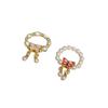 Anillo Francés Dulce de Mariposa Luz Lujo Exquisito Sentido del Diseño Combinable 2024 Nuevo Anillo de Dedo de Mariposa con Cuentas y Esmalte de Gotas