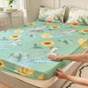 Sábana Ajustable de Algodón Cepillado Lavado Suave para la Piel Protector de Colchón Simple Simmons Cubrecama Juego de Tres Piezas