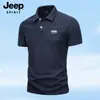 Camisa Polo de Secado Rápido Jeep Spirit para Hombre Verano Cuello Solapa Manga Corta Casual de Negocios Top Deportivo