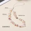 Cadena para teléfono de grava de cristal natural, cordón, manualidades de cristal hechas a mano, colgantes decorativos, venta al por mayor desde el fabricante