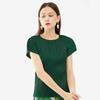 2026 Verão Feminino Estilo Coreano Camisa de Camada Interna Gola Redonda Manga Curta Camiseta Feminina Solta Casual Versátil Cor Lisa Top