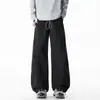 Calça de trabalho casual estilo patchwork de verão para homens, novo modelo 2026, calça de perna larga, calça longa respirável de corte reto solta