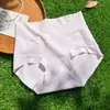 Ropa Interior de Algodón Puro para Mujer 2026 Nuevo Verano Textura Dulce de Espiga de Trigo 100A Antibacteriana Calzones de Tiro Extendido para Mujer