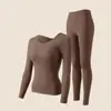 Ventas Directas de Fábrica Superventas Transfronterizos Ropa de Otoño e Invierno Base Líquida para Maquillaje Embellecedora de Piel Ropa Sin Costuras Capa Base Hidratante Ropa Térmica de Otoño Conjunto de Pantalones de Otoño