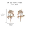 Aretes de Perla Rosa Dorada para Mujer, Elegantes y de Moda, Nuevo Estilo de Verano, Pendientes con Toque de Gama Alta de Nicho, Joyería para el Oído con Aguja de Plata de Ley 925