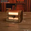 Caixa de Armazenamento Quadrada de Madeira com Imitação de Cobre Vintage Caixa de Armazenamento para Diversos de Mesa Objetos Pequenos Caixa de Armazenamento para Acessórios de Fuga Jóias