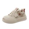 [Personalizado] K1722 Novos Sapatos Brancos 2024 Outono Sola Grossa Estudantes Estilo Coreano Fashionável Casual Respirável Versátil