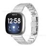Adequado para Fitbit Versa4 Nova pulseira de relógio inteligente de metal Versa3 Press Line Slim Fit One Ball Steel Band