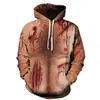 20,23 milhões Festival Sagrado Halloween Novas Gotas de Sangue Transfronteiriço Impressão Digital 3D Personalizado Moletons com Capuz Masculinos e Femininos