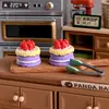 Miniatura Simulada Crema Fresa Pastel Muñeca Casa de Muñecas Mini Miniatura Comida Juguetes Accesorios Hechos a Mano