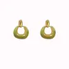 Pendientes Cuadrados Plateados con Gotas de Aceite en Forma de U para Mujer Pendientes Franceses Retro Simples Elegantes Pendientes de Moda Versátiles para el Trabajo para Mujer