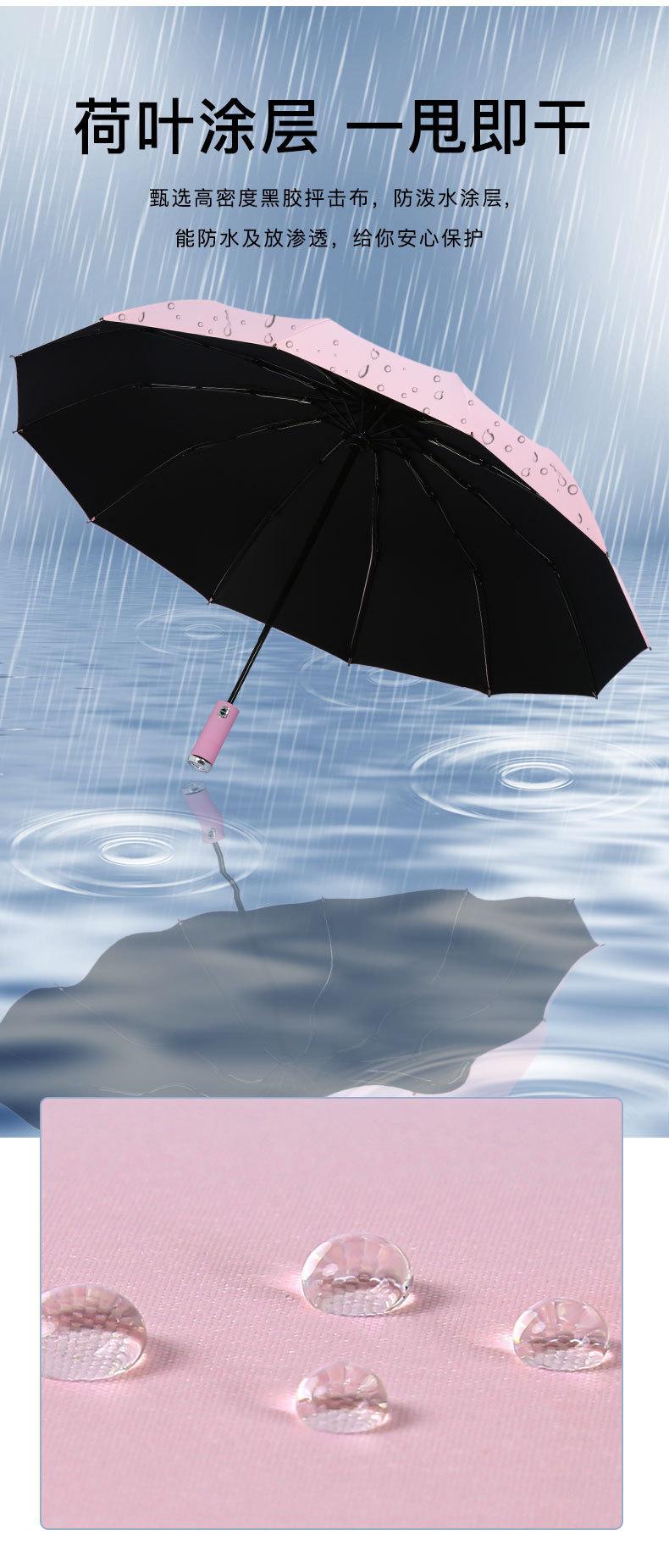 旋转手电筒晴雨伞
