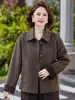 Abrigo de lana de otoño para madres petite, elegante abrigo de lana doble faz para mujeres, prenda exterior de primavera y otoño para mujeres de mediana edad y mayores