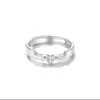 Anillos de Pareja Alas de Ángel Corazón Estilo Par de Mujeres Anillos de Pareja Unisex Diseño de Nicho 520 Anillos de Regalo