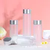 Garrafa Selada Plástica para Armazenamento de Pet 100-250ml Diâmetro Grande Transparente Redonda Pote para Embalagem de Alimentos e Chá para Saúde