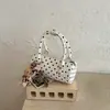 Bolso cilíndrico de lunares estilo coreano transfronterizo para mujer, bolso de mano de nicho dulce y fresco, bolso Boston vintage para hombro y bandolera