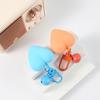 Pintura de Goma Corazón de Melocotón Llavero Estuche para Auriculares AirPod s Colgante Colgante de Amor Accesorios para Coche Colgante Colgante
