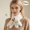 Cachecol Cruzado Curto de Pelúcia com Desenho de Animal Fofo Dupla Face para Mulheres, Aquecedor de Pescoço Versátil Quente de Inverno para Estudantes