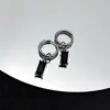 Brincos Transfronteiriços de Zircônia Negra para Nicho Masculino em Aço Titânio, Cool e de Luxo Leve, Brincos que Não Desbotam para Mulheres, Acessórios de Alta Qualidade e Únicos