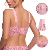 Sujetador de gelatina transparente con estampado de leopardo, sin aros, push-up, ropa interior cómoda para mujer, tallas grandes europeas y americanas, exclusivamente para comercio exterior