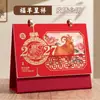 Calendário Mensal de Mesa Personalizado Ano do Carneiro 2027 Suporte de Mesa Calendário Criativo para Check-in e Anotações Hot Stamping Publicitário Personalizado