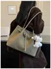 Bolso cubo simple y elegante para mujer, moda de otoño 2025, patrón tejido de moda, versátil, casual, para hombro y cruzado