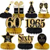 Decoración de Mesa para 16º Cumpleaños Negro Dorado Panal de Abeja Mesa Decoraciones para Fiesta de Cumpleaños Suministros Adornos de Panal para Fiesta