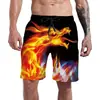 Europa y Estados Unidos transfronterizos nuevos comercio exterior shorts de llama impresión digital 3D casual moda pantalones cortos de playa hombres