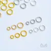 Cobre Chapado en Oro de 18 Quilates Superficie Plateada Brillante Anillo Círculo Qiankun Bucle Cerrado Materiales para Accesorios de Joyería de Collar Hecho a Mano para DIY
