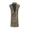 Ropa europea y americana para mujer transfronteriza, popular en AliExpress, vestido tipo tank sin mangas de moda, vestido sexy de tirantes con estampado de leopardo