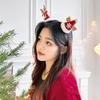 Navidad Tocado Lazo Horquilla Sombrero Clip Rojo Malla Astas Adulto Niños Pequeño Regalo Horquilla Accesorios para el Cabello