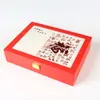 Caja de Regalo Universal de Tres Piezas y Doble Set con Carácter Fu, Caja de Empaque Gruesa de Alta Gama, Reishi, Dendrobium, Cuerno de Ciervo, Rodajas de Ginseng Americano