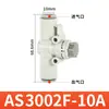 Válvula de Mariposa de Tubería Tipo SMC Válvula de Velocidad Ajustable Actuador de Control de Cilindro de Paso Recto Junta de Tubería de Aire As1002/2052Fs