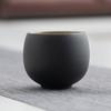 Taza de té kung fu de cerámica negra taza de té maestro Taza individual cerámica boca recta negra taza de cerámica taza de huevo de dragón japonés láser