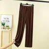 Pantalones casuales rectos largos de pierna ancha adelgazantes de talla grande, modelo nuevo de verano de modal suelto para mujer, versátiles de cintura alta