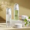 Botella de loción personalizada de 80 ml, botella portátil recargable, botella con atomizador, botella con atomizador de alcohol, botella vacía de muestra de base de maquillaje