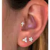 Accesorios de joyería europea y americana para perforaciones 0.9 cobre dental con incrustaciones de circonita DIY cabeza de joyería clavo de labio clavo de ceja clavo de oreja al por mayor