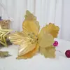 Decoração de Natal Flor de Natal Festa Cena de Feriado Arranjo Arranjo de Flores Decoração de Árvore de Natal Pingente Flor Artificial Brilhante