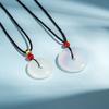 Colgante de Hebilla de Seguridad de Calcedonia Natural Engrosado Luz de Luna Blanca Collar de Hebilla de Seguridad Ágata Brasileña 30mm Colgante de Hebilla de Seguridad