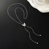 Joyería Transfronteriza Europea y Americana, Collar Geométrico Versátil con Borla Personalizada para Mujer, Collar Personalizado de Mariposa Simple Elegante de una Sola Capa